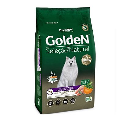 Golden Seleção Natural para Cães Adultos Pequenos sabor Frango com Abobora e Alecrim 3kg