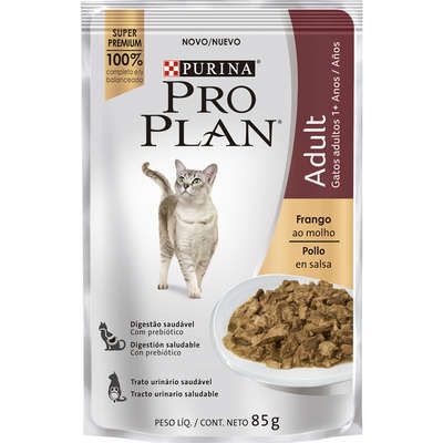 Ração Úmida para Gatos Pro Plan Sachê Adultos sabor Frango 85g