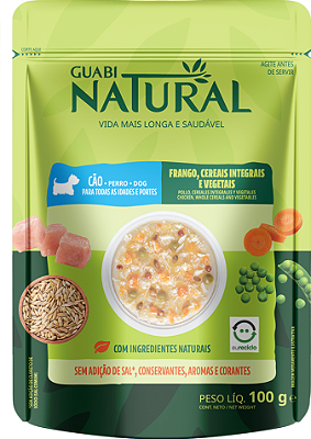 Ração Úmida para Cães Guabi Natural Cães Sache Adulto Frango 100g