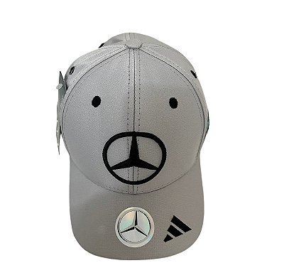 Boné Mercedes-AMG F1 Team Cinza Claro - Logo Estrela Clássico