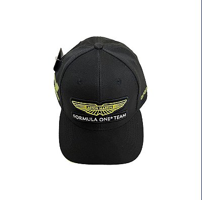Boné Aston Martin F1 Team - Aramco & Valvoline - Preto Aba Curva