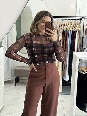 Blusa Tule Xadrez