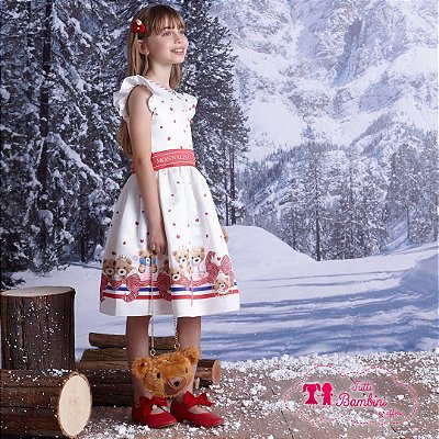 Vestido Inverno Bimba Urso Petit Cherie Monnalisa - 22009