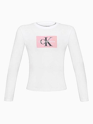 Camiseta Ml Crop  Branco Calvin Klein - 7020900