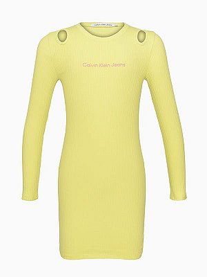 Vestido Abertura Ombro Amarelo Fluor Calvin Klein - 3820120