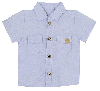 Camisa Mc Denim Boy Azul Grow Up - 410079