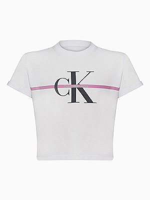 Camiseta Cropped Branco Calvin Klein - 7530900