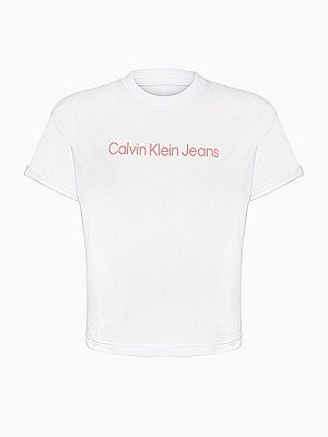 Camiseta Cropped Branco Calvin Klein - 7520900