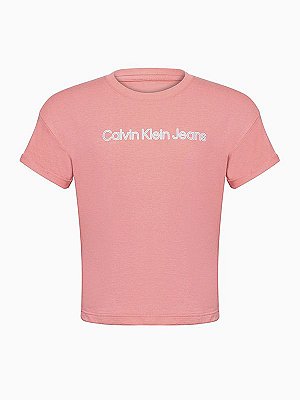 Camiseta Cropped Rosa Primavera Calvin Klein - 7520401