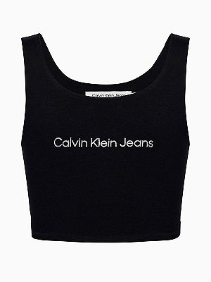 Blusa Cropped Cotton Preto Calvin Klein - 2210987