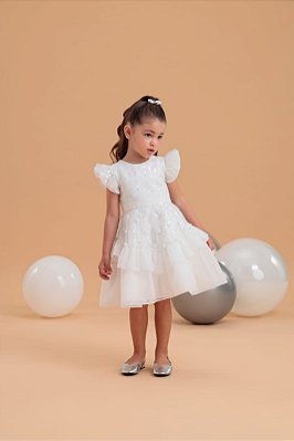 Vestido Verão Tule Flor Petit Cherie - 23 196