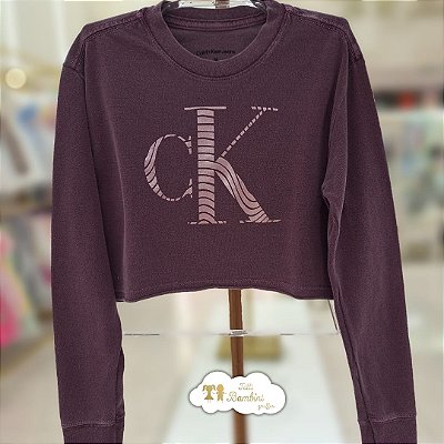 Blusa Manga longa Girl Piquet Berinjela Calvin Klein 779050