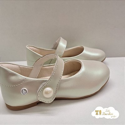 Sapatilha Ballerina Basic Couro Branco/perolizado 1238021