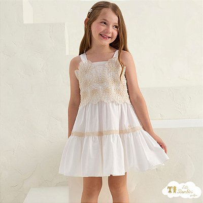 Vestido Verao 2025 Mix Green And Off White- 392