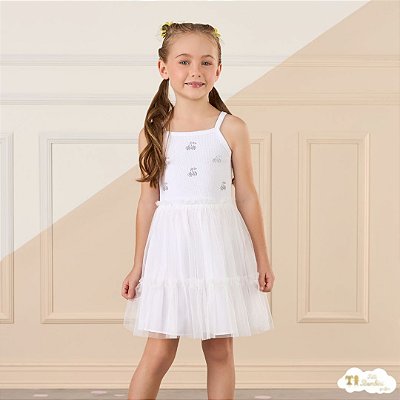 Vestido Verao Branco Tules 124/3125124