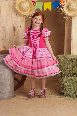 Vestido Xadrez Rosa Muvile-6011