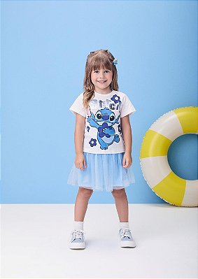 Cj Stitch Blusa  Saia  Azul Momi-j6865