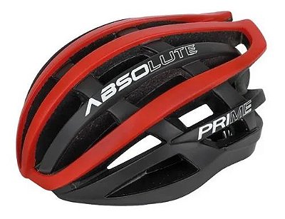 Capacete Ciclismo Absolute Prime Preto e Vermelho - M (54 a 57cm)
