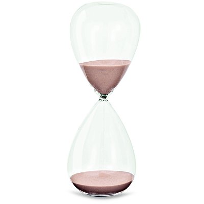 AMPULHETA DECORTIVA EM VIDRO 15 MINUTOS - ROSA MART