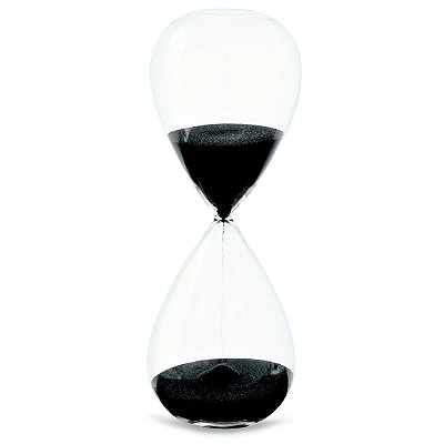 AMPULHETA EM VIDRO 30 MINUTOS - PRETO MART