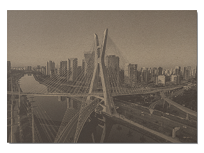 Papel Jogo Americano em Kraft "Ponte Estaiada" - Pacote com 100 unidades