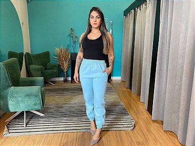 Calça Moletom Estilo Jogger Com Punhos