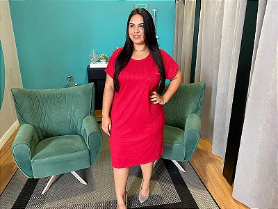 Vestido Canelado De Manga Plus Size