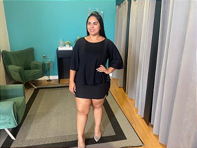 Blusa Lisa Básica Manga Soltinha Plus Size