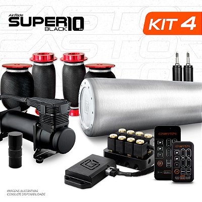 KIT 4 / AirRide Super Black 10 + FlatTank + Compressor 585xc