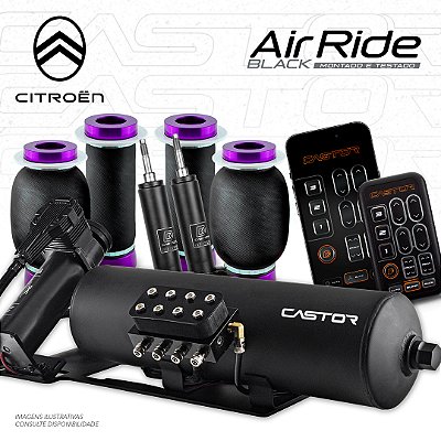 KIT 2 / AirRide Black Montado e Testado + Cilindro de Alumínio - 8mm | Citroën