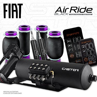 KIT 2 / AirRide Black Montado e Testado + Cilindro de Alumínio - 8mm | Fiat