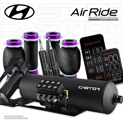 KIT 2 / AirRide Black Montado e Testado + Cilindro de Alumínio - 8mm | Hyundai