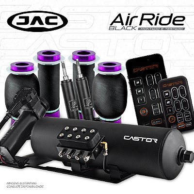 KIT 2 / AirRide Black Montado e Testado + Cilindro de Alumínio - 8mm | Jac