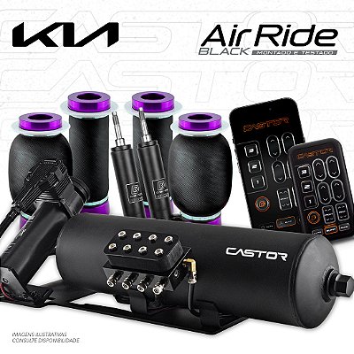 KIT 2 / AirRide Black Montado e Testado + Cilindro de Alumínio - 8mm | Kia