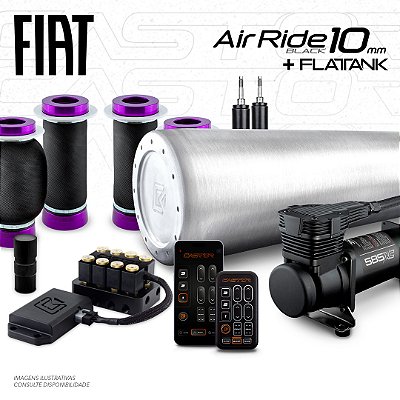 KIT 3 AirRide Black 10mm + FlatTank | Fiat