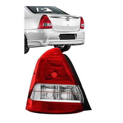 Lanterna traseira etios sedan toyota 2012 até 2016 lado esquerdo bicolor com luz de ré bepo cod 26233 1800391 051094