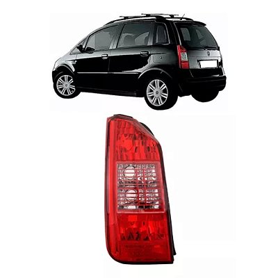Lanterna traseira do idea fiat de 2004 a 2007 lado esquerdo com grade vermelha cod 23343