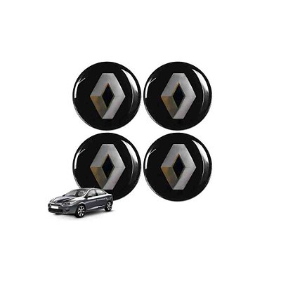 Emblema da calota renault  preto degrade 48mm cod 1095593