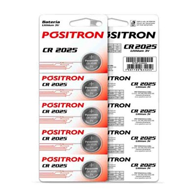 Bateria moeda cr2025 lithium para alarme positron 1 unidade cod 007328