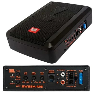Caixa de som amplificada slim jbl subwoofer 6x8 cod sw68a ms 102548