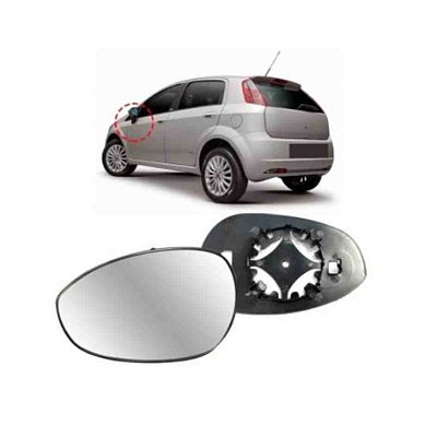 Lente de retrovisor do punto fiat lado esquerdo de 2007 em diante cod 96512 7125