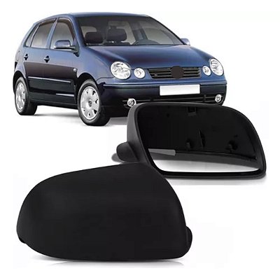 Capa de retrovisor do polo volkswagen 2002 a 2009 lado esquerdo de cor preto spj cod eb282