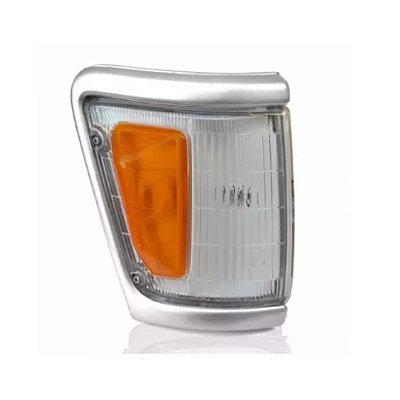 Lanterna dianteira hilux 1993 até 2001 4x2 cristal e âmbar com aro fino cromado lado direito bibas cod 28074 624682