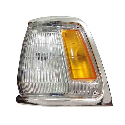 Lanterna dianteira hilux 1993 até 2001 4x2 cristal e âmbar com aro fino cromado lado esquerdo bibas cod 28075 624673