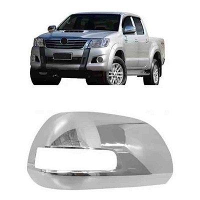 Capa retrovisor hilux toyota 2013 em diante cromado com furo lado esquerdo cod 21305