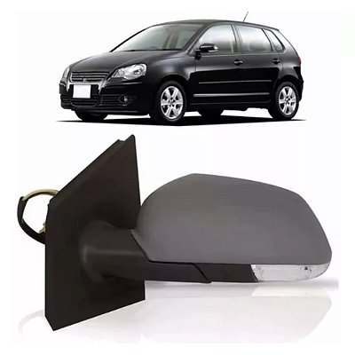 Retrovisor externo do polo Volkswagen de 2008 em diante lado esquerdo elétrico com pisca e com primer cod br123060 13670