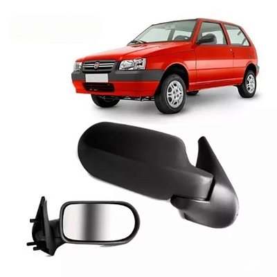 Retrovisor externo do uno fire flex fiat de 2005 a 2011 2 portas lado esquerdo fixo plano cofran cod 12910