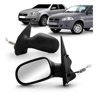 Retrovisor externo palio siena 2012 a 2016 4 portas com controle elétrico com sensor de temperatura lado esquerdo metagal cod rtue55ce