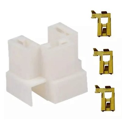 Soquete lâmpada h4 base nylon branco terminais latão cod dp2008