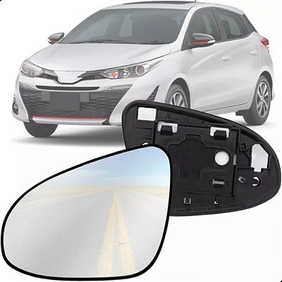 Lente do retrovisor yaris toyota 2013 em diante com base lado esquerdo metagal cod rjym21